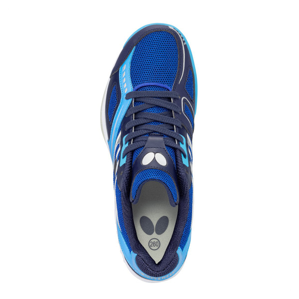 Butterfly Lezoline Mach Shoes: Top View Profile of Left Navy-Blue